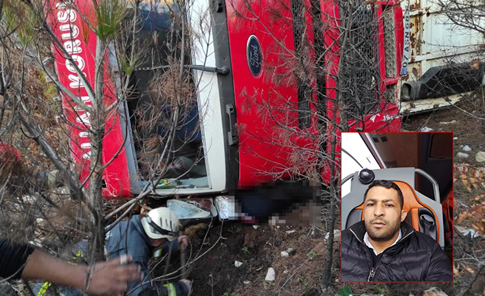 Tomruk yüklü kamyonun altında kalan şoför hayatını kaybetti