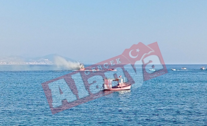 Alanya'da lüks teknede yangın çıktı