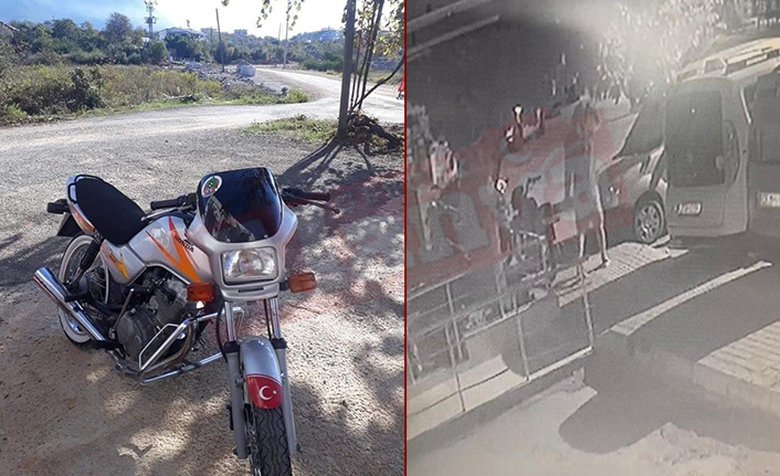 Alanya'da park halindeki motosiklet çalındı | O ANLAR KAMERADA