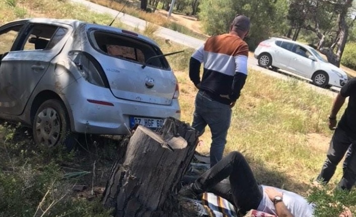 Alanya'nın komşusunda otomobil ormanlık alana çarptı: Sürücü yaralandı