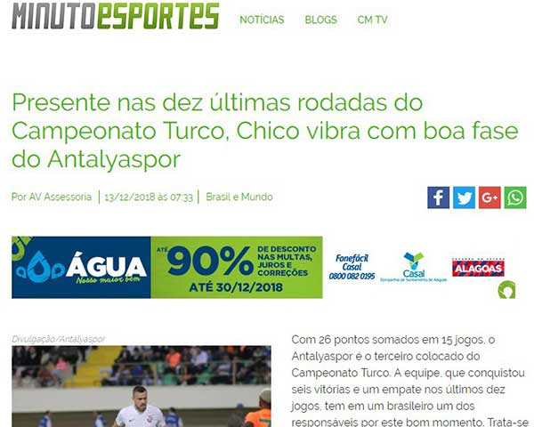 Chico, Brezilya basınına Antalyaspor'u anlattı
