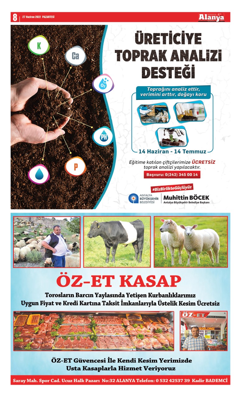 Gerçek Alanya Gazetesi - 27.06.2022 Manşeti